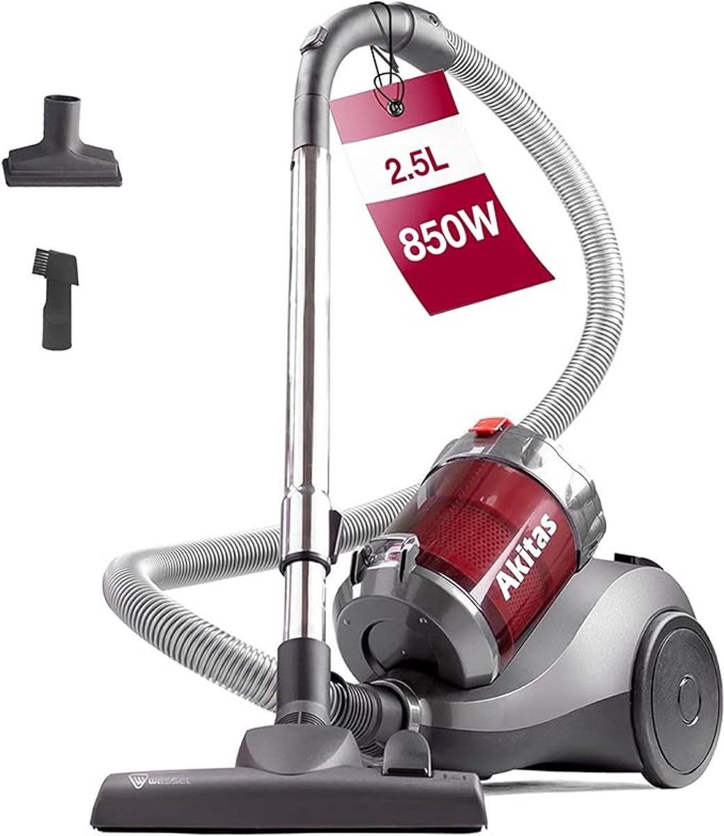 Stofzuiger Zonder Zak 800W – Duitse Wessel Werk Zuigmond | Krachtig & Stil | Voor Harde Vloer & Tapijt