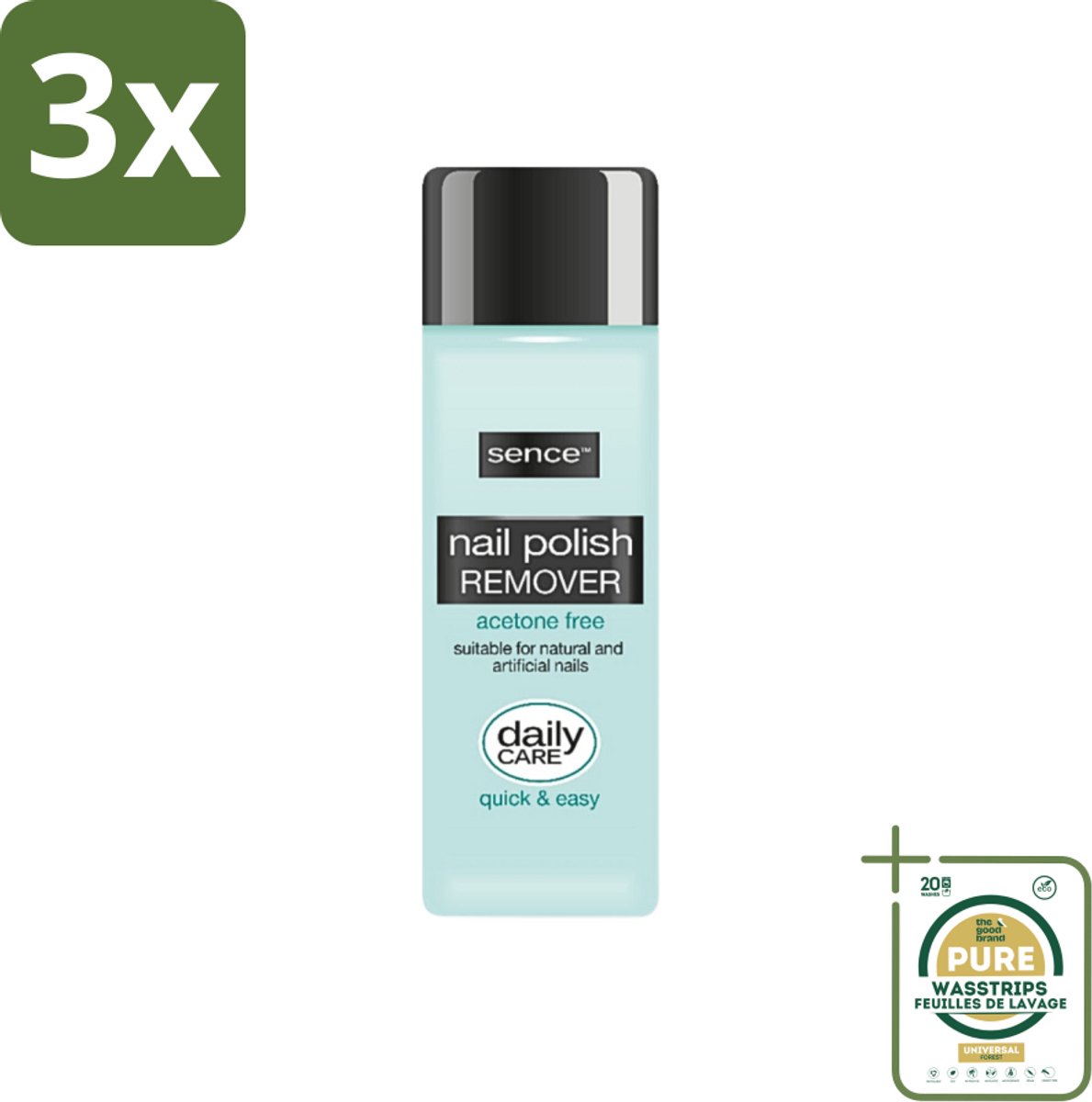 3 x Sence - Acetonvrij - Nagellakremover - Pompflacon - 175 ml - Grootverpakking - Nagellakremover - Acetonvrije Nagellakremover - Pompflacon Nagellakremover - Milde Nagellakremover - Acetonvrije Nagellakverwijdering