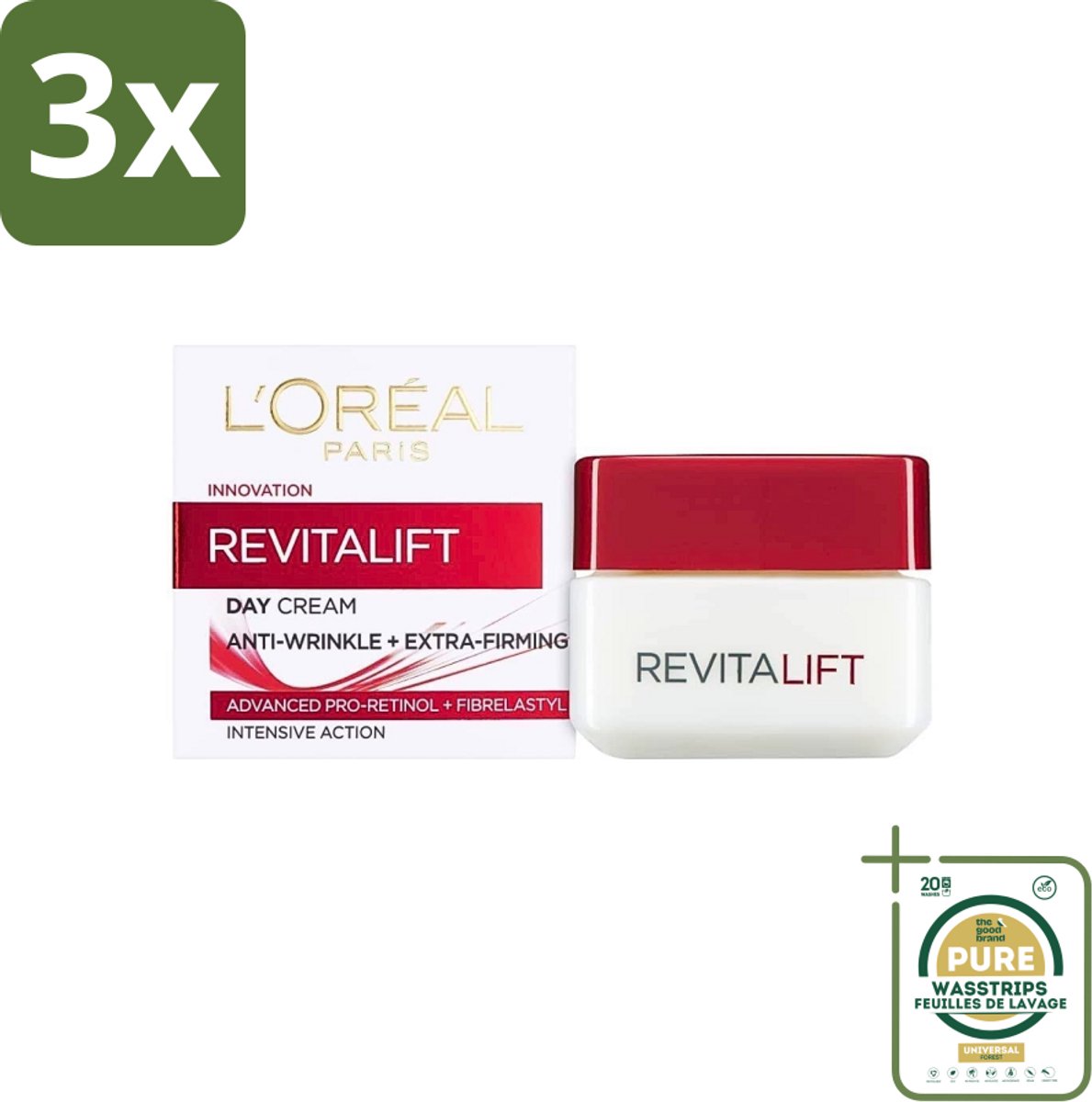 3 x L'Oréal Revitalift 40+ - Dagcrème - Hydrating Anti-Rimpel - 50 ml - Grootverpakking - Anti-rimpel Crème - Anti-aging Crème - Hydrating Crème - Crème Voor Veroudering - Crème Voor Huidverjonging