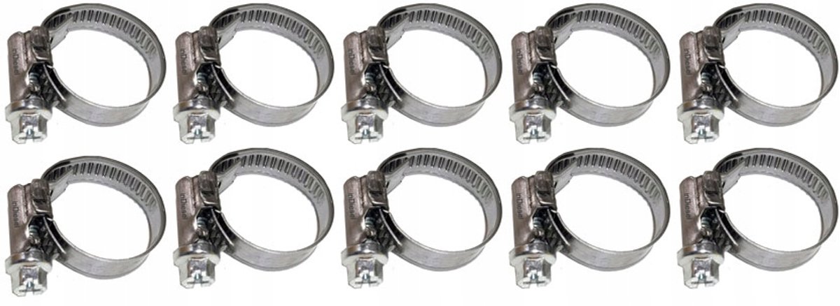 10x Roestvrijstalen Slangklem 20-32mm - Hoge kwaliteit