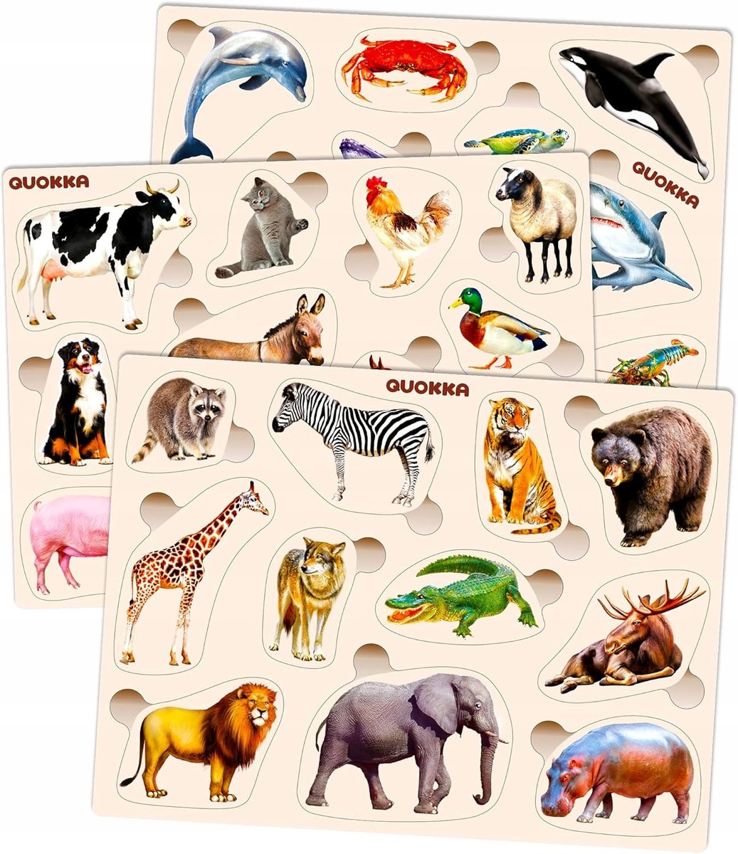 Houten Puzzels Boerderij Dieren - Leren in het Nederlands & Engels