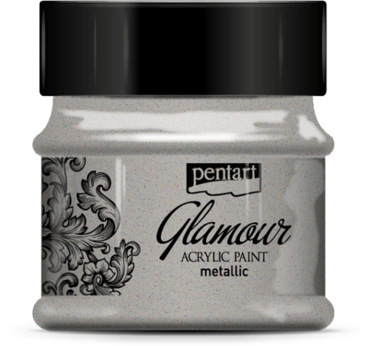 Pentart Glamour Metallische Acrylverf 50 ml. - Platinum