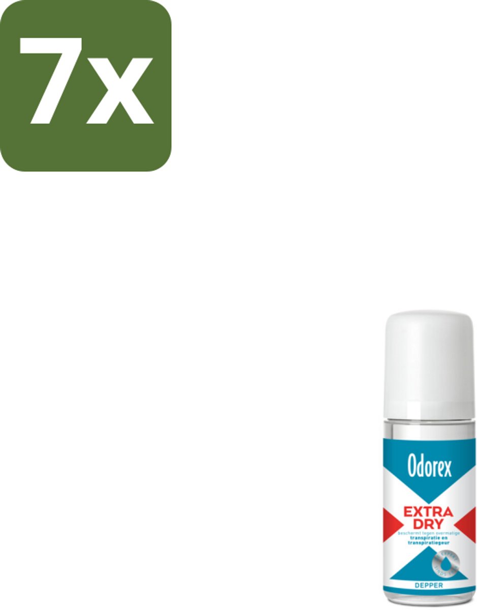 7 x Odorex Depper - Deodorant Roller - Extra Dry - Krachtige Bescherming - 50 ml - Extra Dry - Overmatig Zweten - Droge Oksels - Deodorant Roller - Krachtige Bescherming