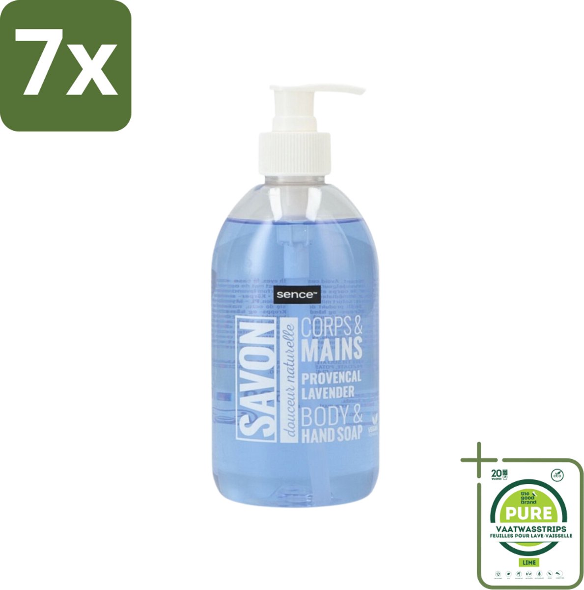 7 x Sence - Provencal Lavendel - Handzeep - Savon - 500 ml - Grootverpakking - Sence Handzeep - Lavendel Geur - Vloeibare Handzeep - Handzeep Provencal Lavendel - Handzeep 500 Ml