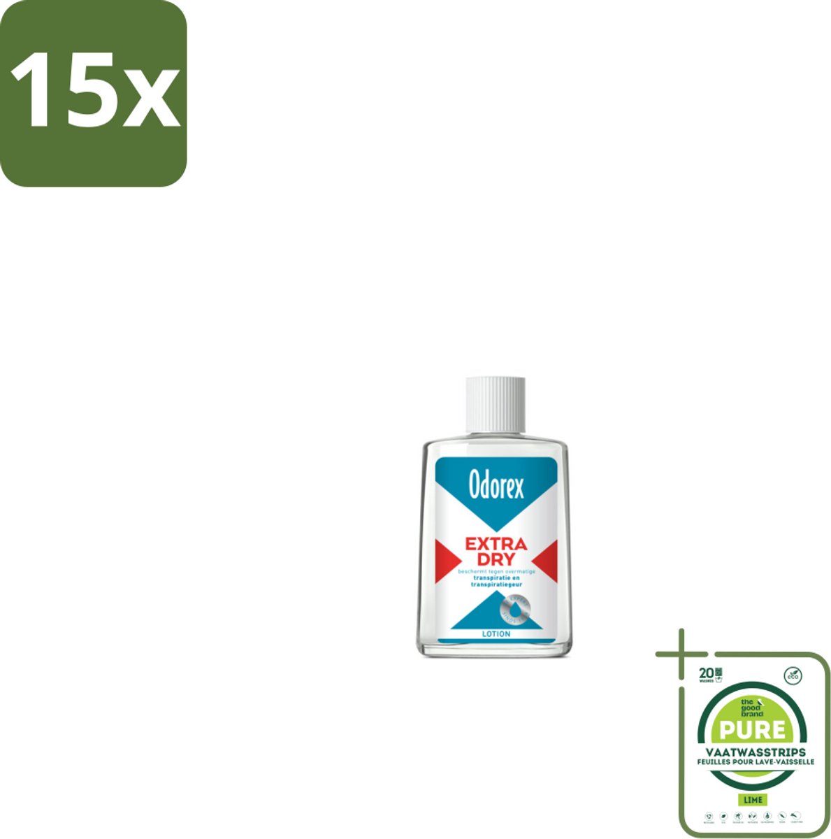 15 x Odorex Extra Dry Lotion 50 ml - Grootverpakking - Extra Dry - Overmatig Zweten - Zweetgeur - Deodorant - Vloeibare Lotion