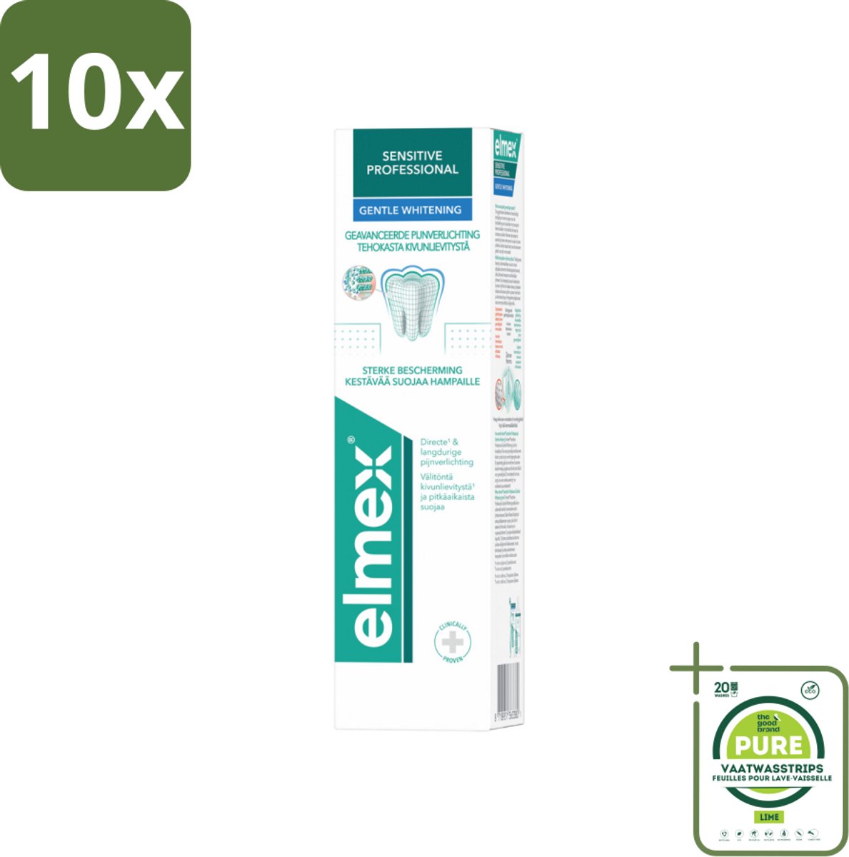 10 x Elmex Tandpasta Sensitive Professional Gentle Whitening 75 ml - Grootverpakking - Gevoelige Tanden - Tandpasta Whitening - Pro-Argin - Tandgevoeligheid - Tandpasta Voor Gevoelige Tanden