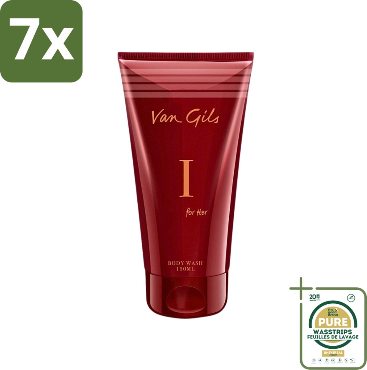 7 x Van Gils - Douchegel - I for Her - Zachte Reiniging & Luxe Geurbeleving - 150 ml - Grootverpakking - Douchegel Vrouwelijk - Douchegel Voor Vrouwen - Luxe Douchegel - Reiniging Huid - Schuimende Douchegel