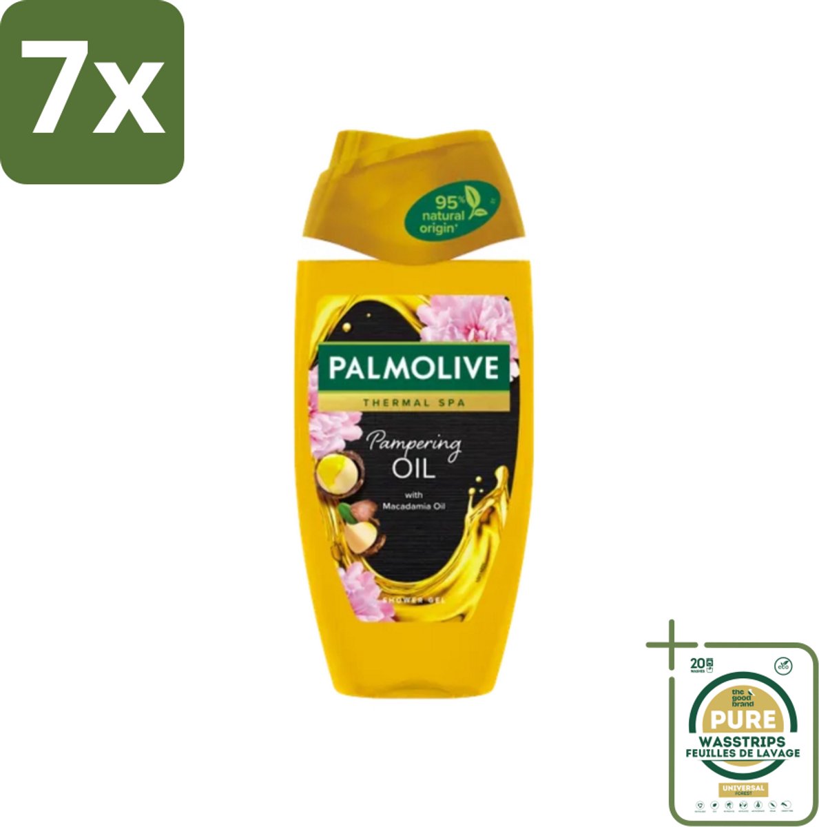7 x Palmolive - Thermal Spa - Douchegel - Pampering Oil - Macadamia - 250 ml - Grootverpakking - Douchegel - Pampering Oil - Macadamia-olie - Spa Ervaring - Huid Verzorging