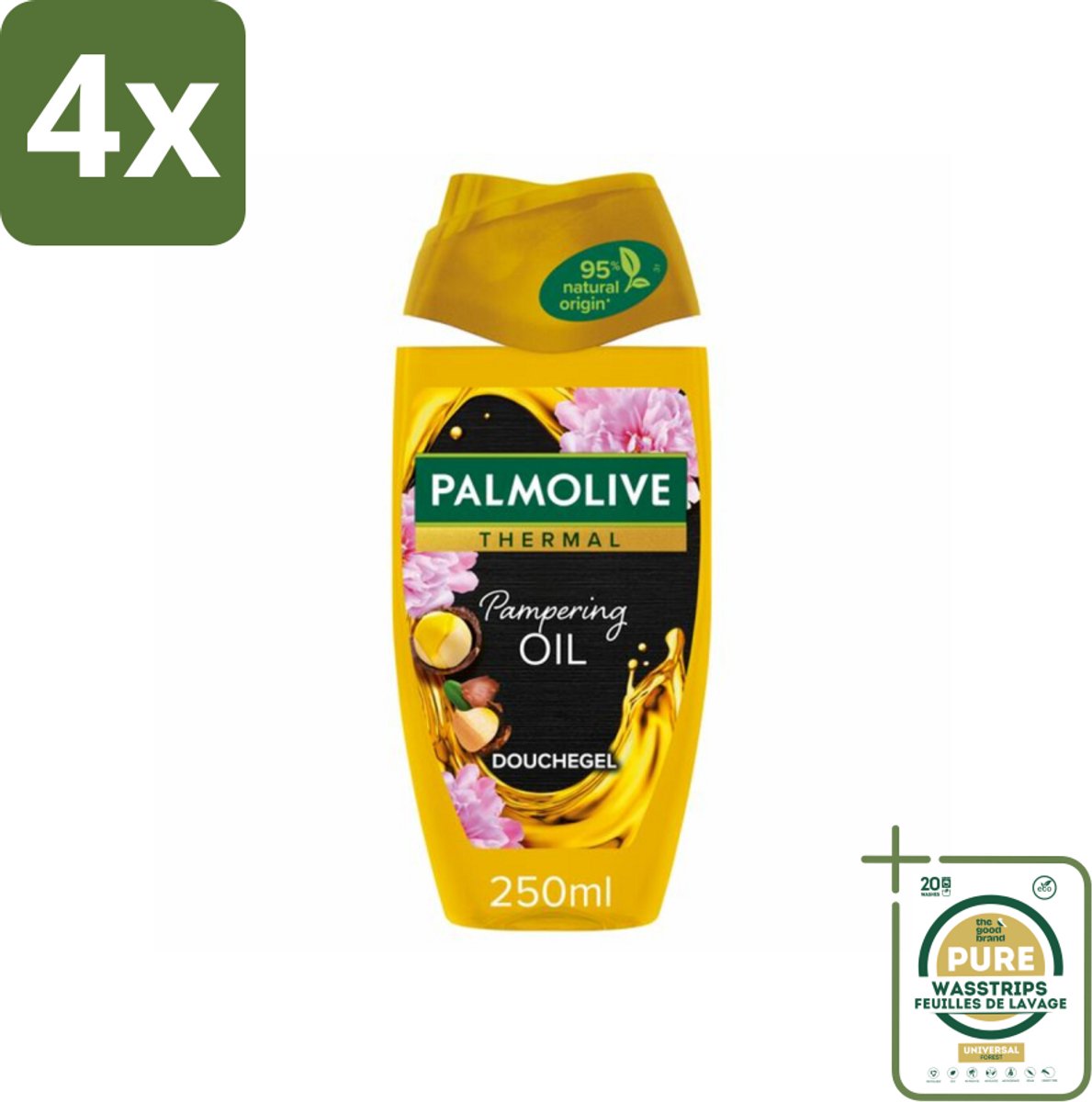 Palmolive Douchegel Thermal Pampering Oil 250 ml - Voordeelverpakking - 4 stuks - Herstel - Hydrateren