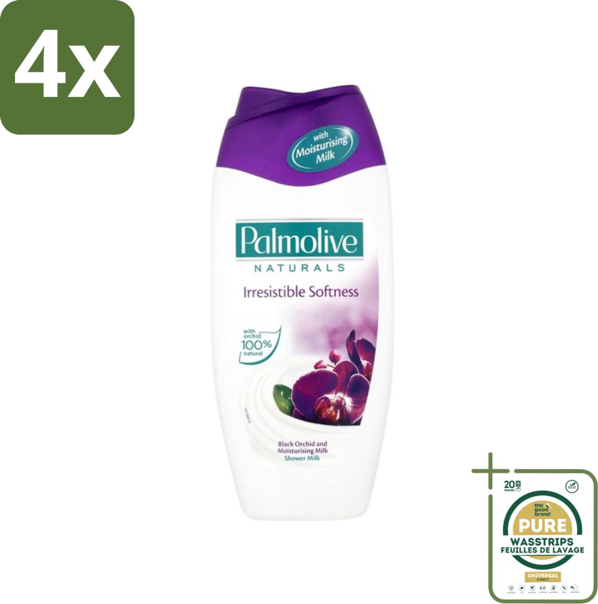 Palmolive Naturals - Douchecrème - Onweerstaanbaar Zacht - 250 ml - Voordeelverpakking - 4 stuks - Verzorgende douchegel - Luxe douchegel