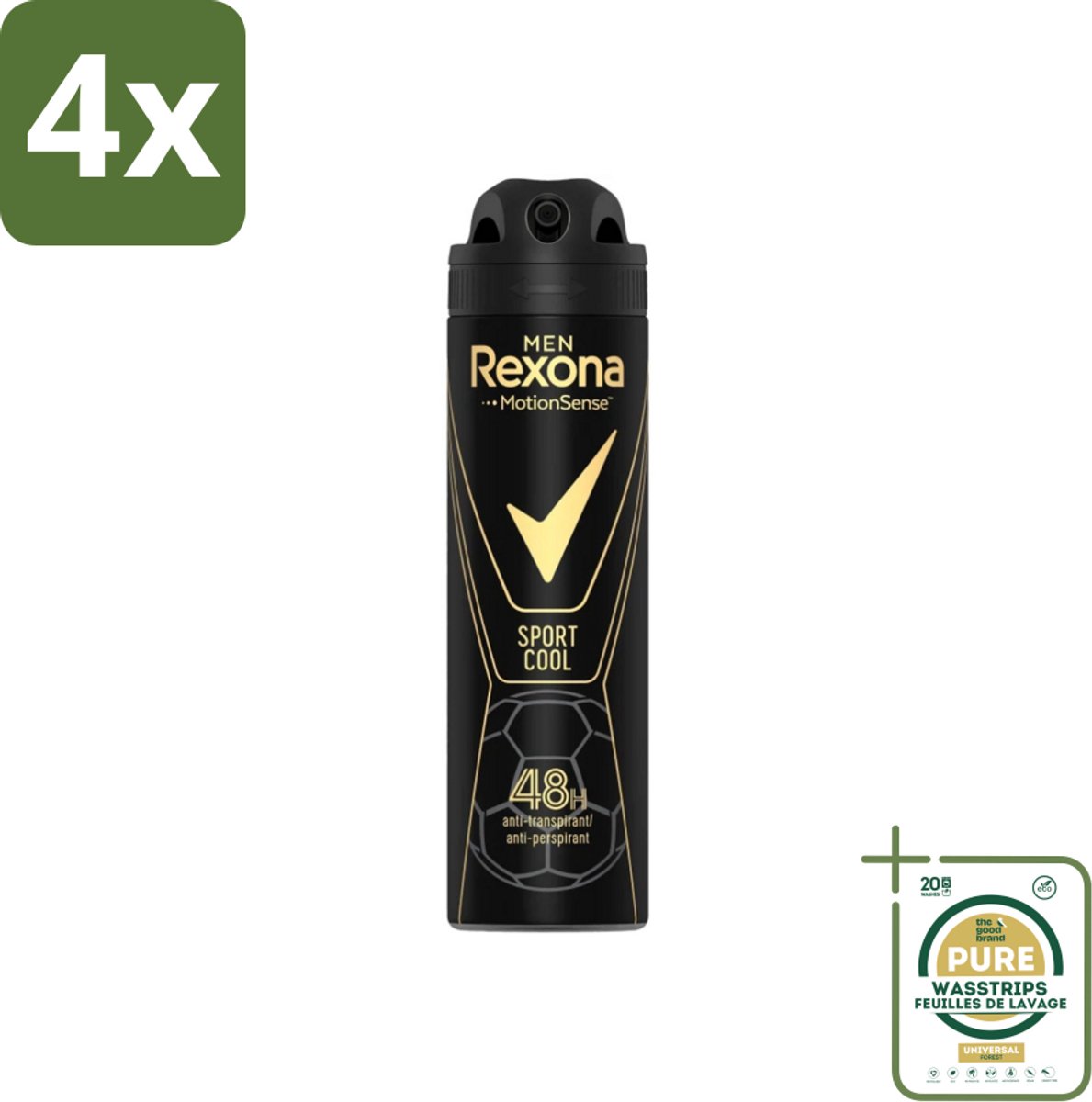 Rexona Men - Sport Cool - Deodorant Spray - Anti Transpirant - 150 ml - Voordeelverpakking - 4 stuks - Anti-transpirant - Zweetbescherming