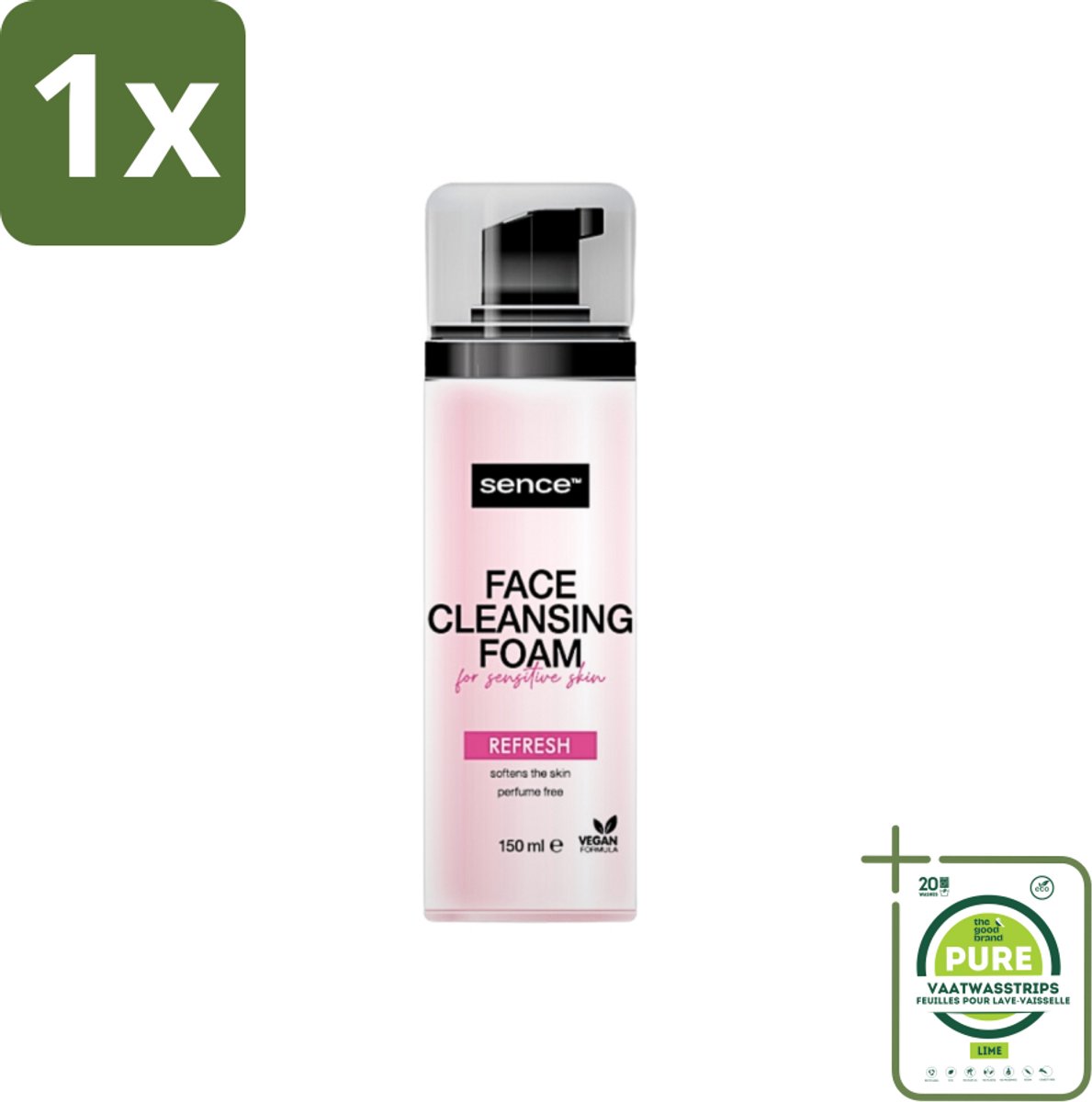 1 x Sence - Gevoelige Huid - Gezichtsreiniger - Foam - 150 ml - Gevoelige Huid Reinigen - Gezichtsreiniger Foam - Milde Reiniging - Poriën Reinigen - Make-up Verwijderen
