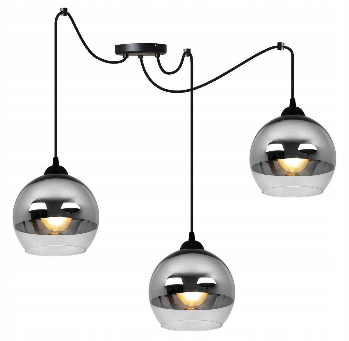 Merkloze Hanglamp Spider 3xE27 Chroom/Zwart Loft Stijl