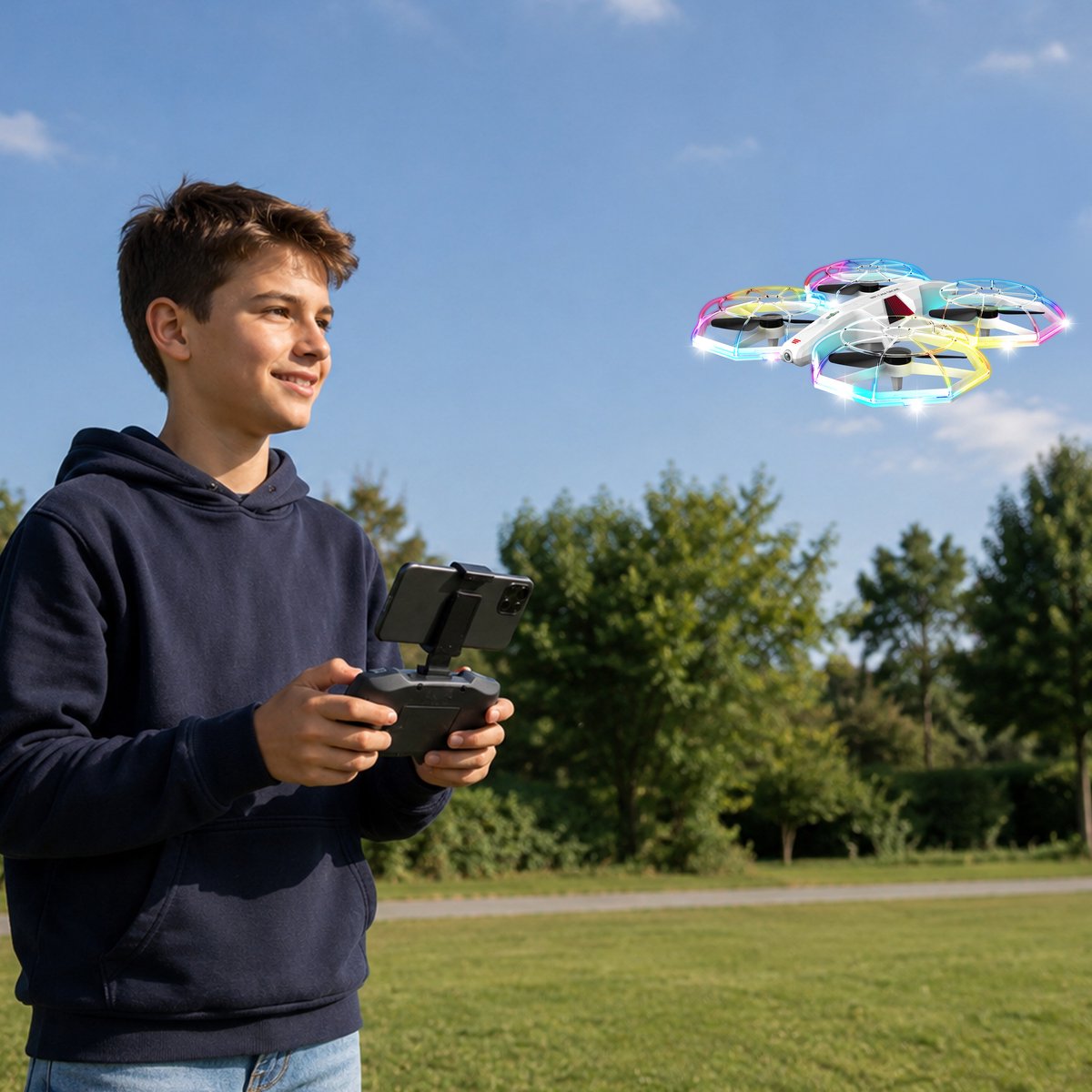Gear2Play Wifi Cam Drone – Drone met Camera & LED Verlichting – 360° Flips – 3 Snelheden – 2.4 GHz thumbnail 5