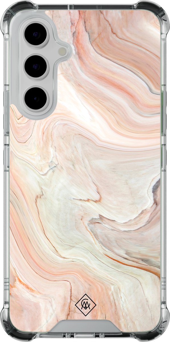 Casimoda® hoesje - Geschikt voor Samsung Galaxy A55 - Marmer Waves - Shockproof case - Extra sterk - - Multi, Transparant