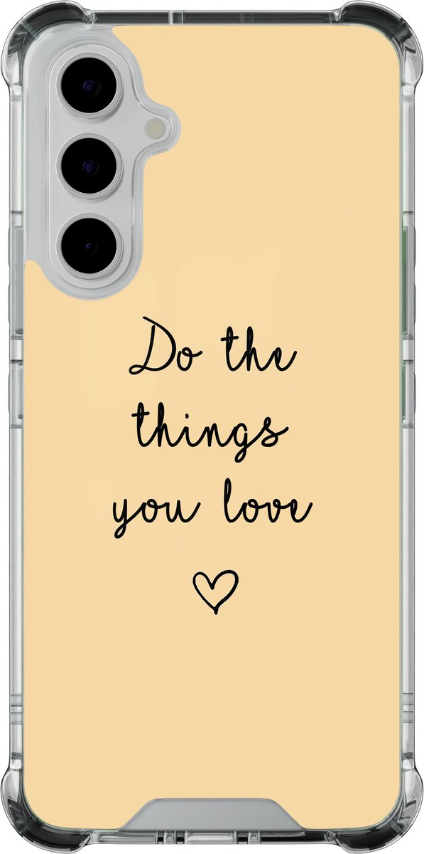 Shockproof hoesje - Geschikt voor Samsung Galaxy A55 - Do the things you love - Extra sterke case - TPU/polycarbonaat - - Multi, Transparant