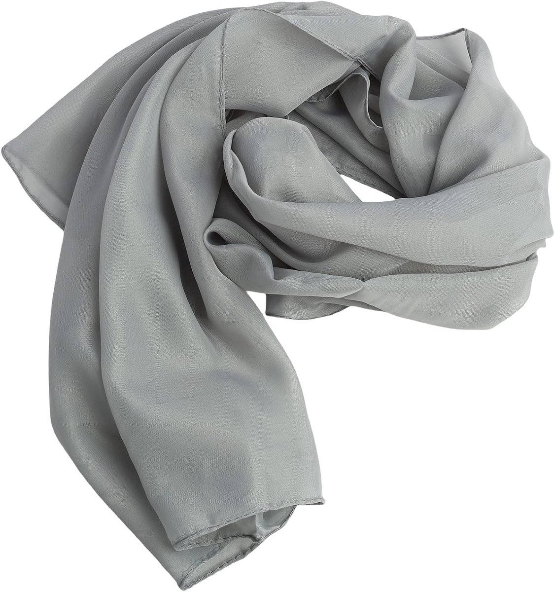 Elegante Chiffon Sjaal 155 x 50 cm voor Avondjurken, Bruiloften en Feestjes, Licht en Zacht, Grijs