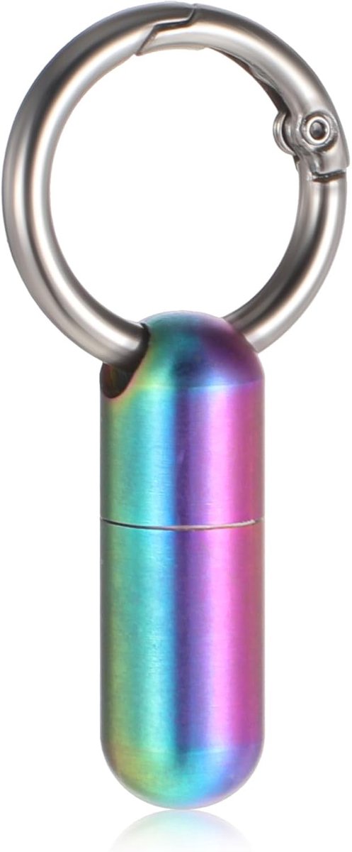 Mini Metalen Pillendoos met Sleutelhanger, Waterdicht en Draagbaar, Ideaal voor Reizen, Kamperen en Outdoor Activiteiten