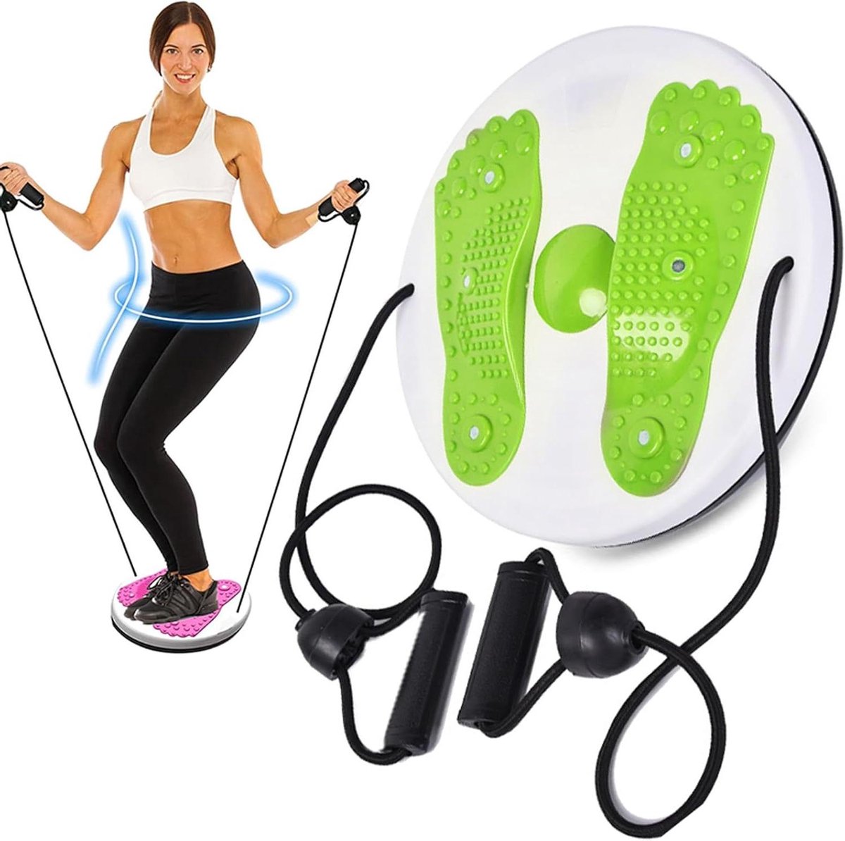 Taille Trainer - Twist Board - Lichaam Vormgeven - Met Massage Noppen - 27.5 cm - Groen