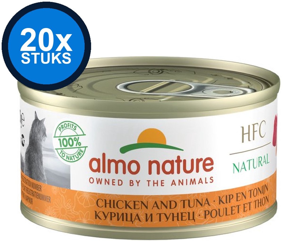 20x Almo Nature HFC - Tonijn & Kip - Kattenvoer Natvoer - 70g