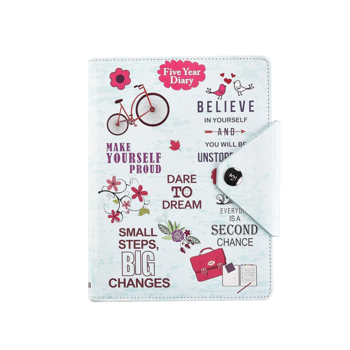 Elzusha - Diary Organiser - Ongeplande Dagelijkse Planner met Drukknop Sluiting