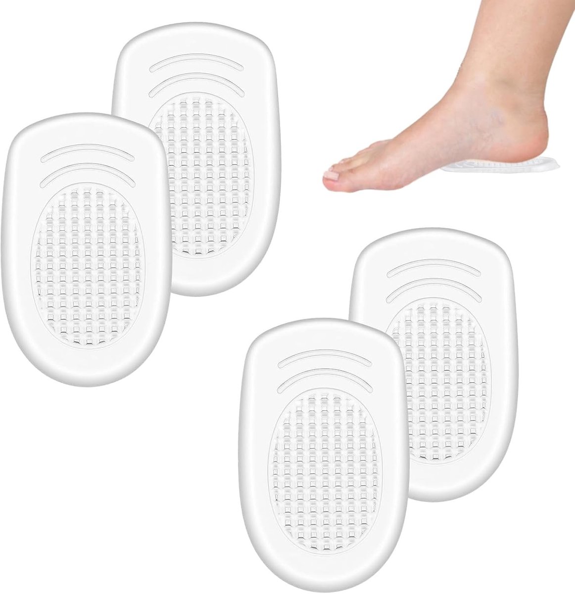 Comfortabele Siliconen Gel Hak Kussens voor Schoenen, Verhoogde Inlegzolen tegen Hielpijn, 2 Paar voor Dames en Heren, Ideaal voor Dagelijks Gebruik en Sportactiviteiten