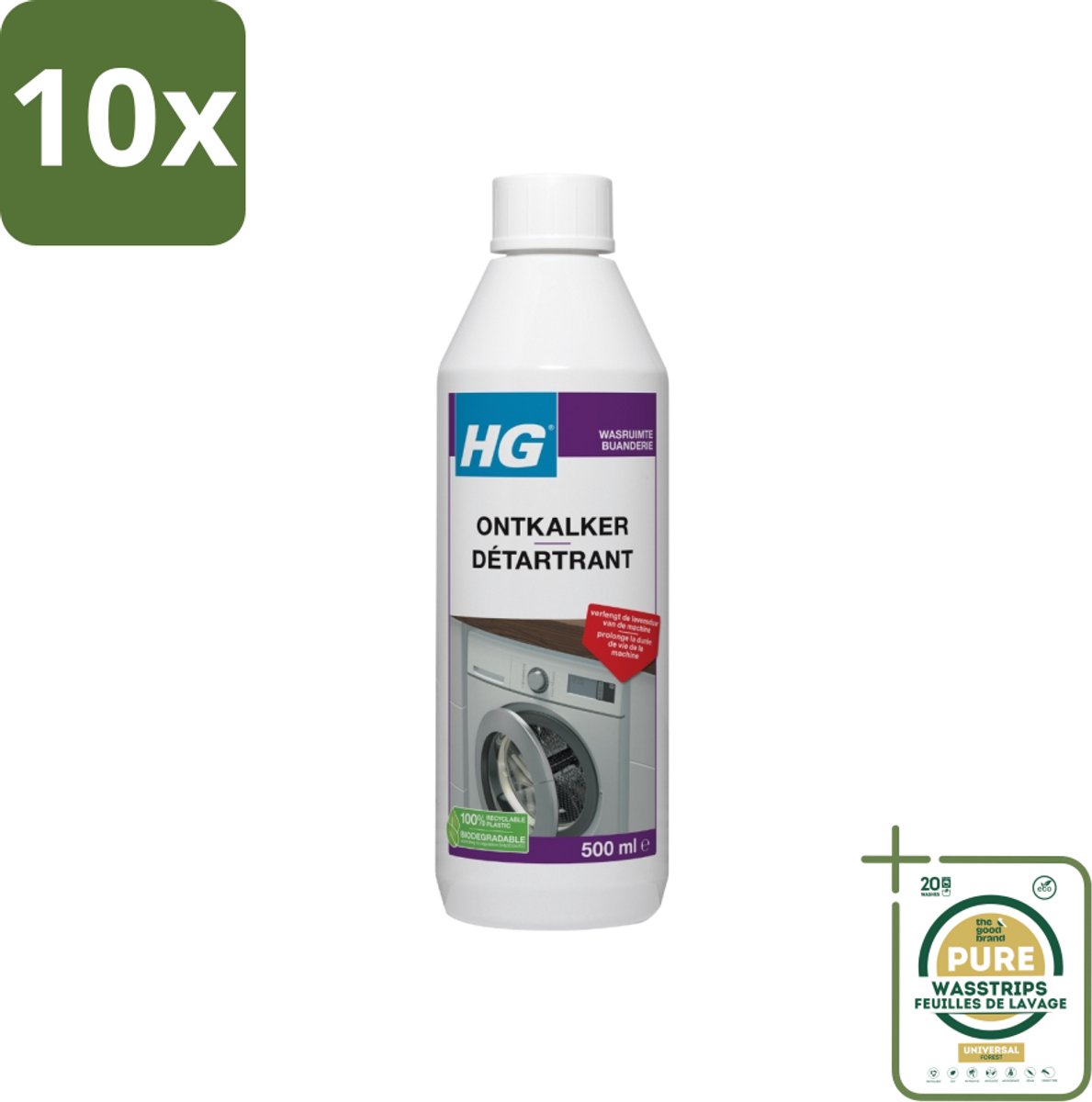 10 x HG Ontkalker 500 ml - Grootverpakking - Ontkalken - Kalk Verwijderen - Ketelsteen Verwijderen - Wasmachine Ontkalken - Koffiezetapparaat Ontkalken