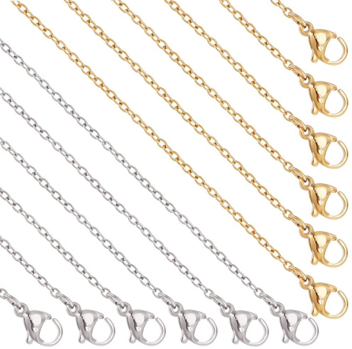Elzusha - 20 Strengen 304 Roestvrij Staal Ketting - DIY Ketting voor Sieraden Maken