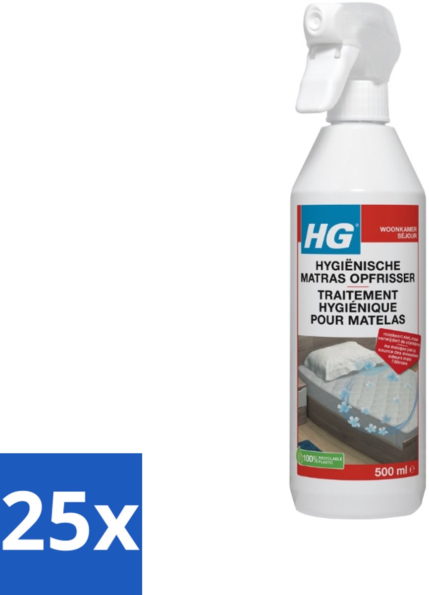 25 x HG Matrasopfrisser 500 ml - Matrasopfrisser - Hygiëne - Geur Verwijderen - Matras Reinigen - Enzymen
