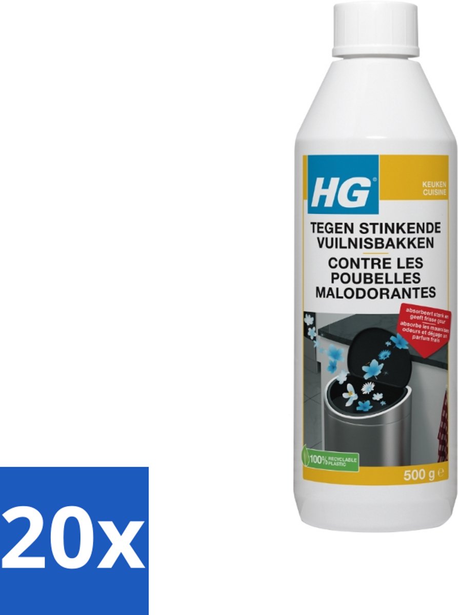 20 x HG Tegen Vuilnisbakgeur 500 ml - Stinkende Vuilnisbakken - Geurneutraliseren - Vuilnisbak Geur - Afvalcontainer Geur - Afval Emmer Geur