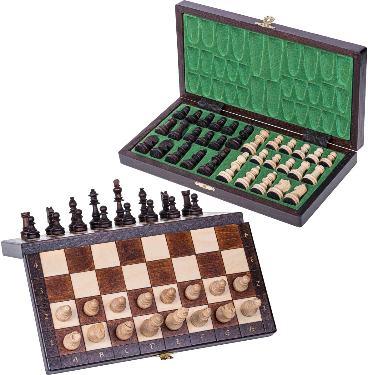 Elzusha - Magnetische Houten Schaakset 28 x 28 cm