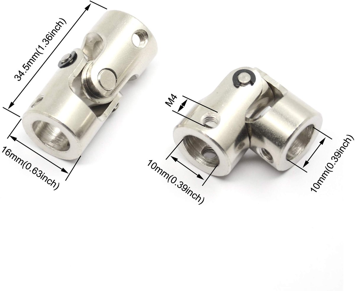 Befenybay 2 PCs 10mm tot 10mm Universele Gezamenlijke Schacht Koppeling - ShopVlot
