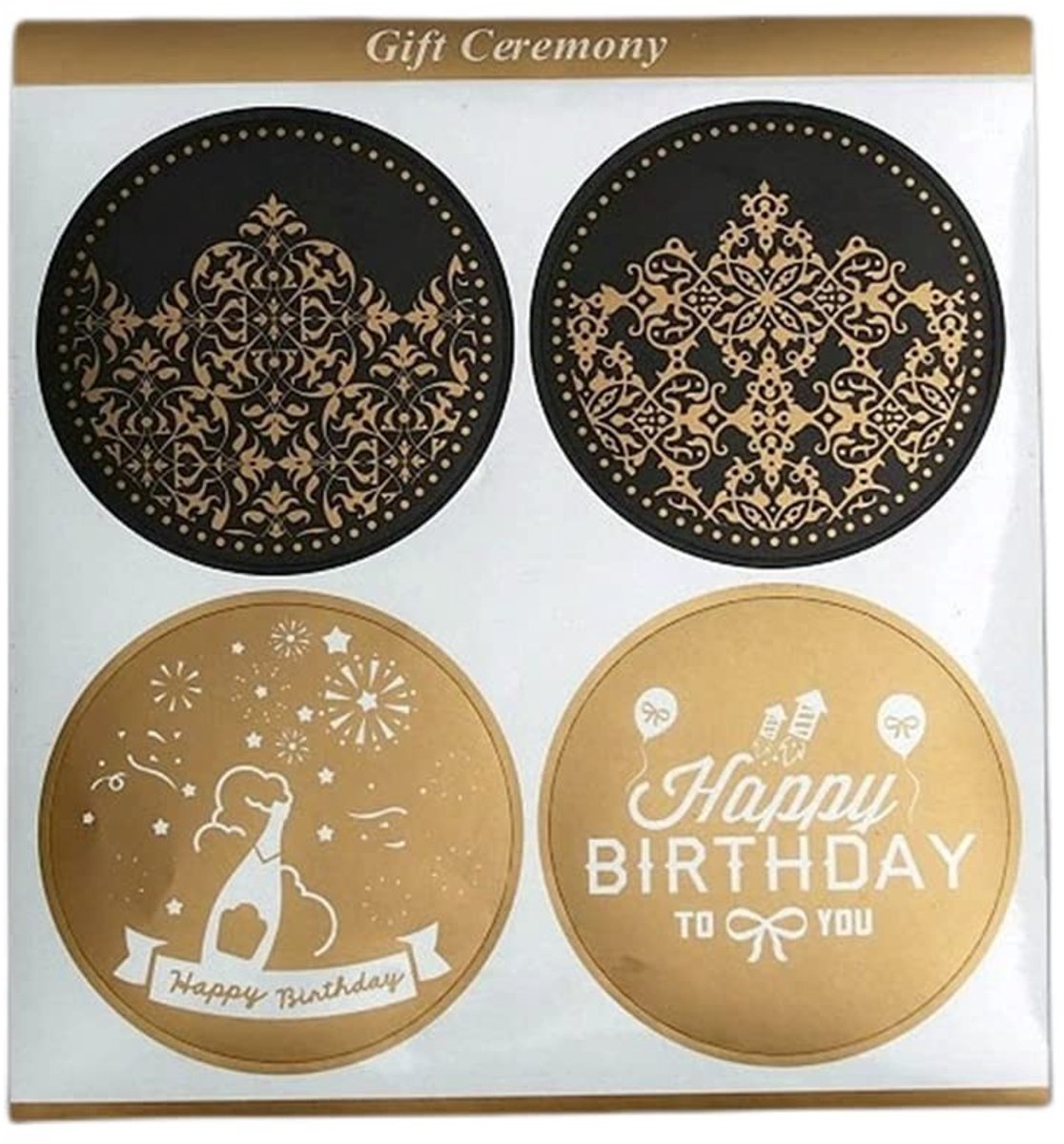 Elzusha - Set van 40 Zelfklevende Verjaardagsstickers 6 cm