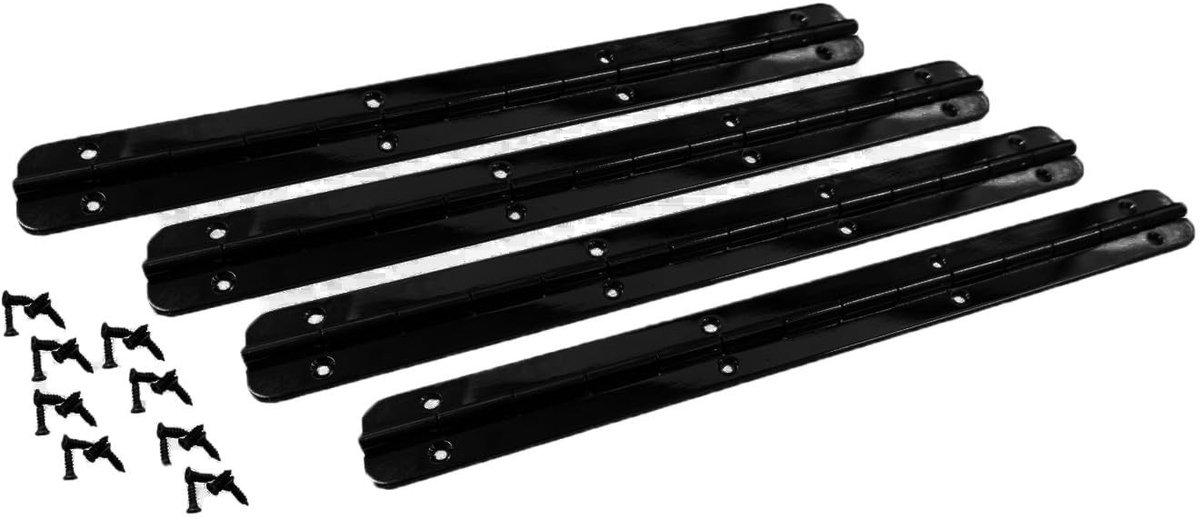 Elzusha - Set van 4 Piano Scharnieren - Zwart 175x17x1.2mm