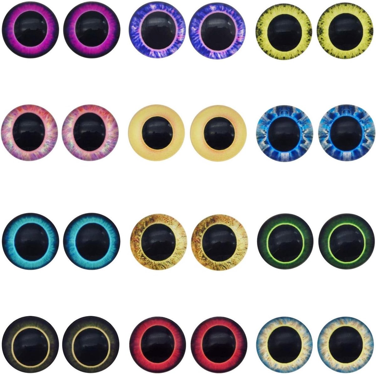 Gemengde Glazen Ogen voor Uil en Eenhoorn - Dierenogen voor Creatief Knutselen en DIY Poppenmaken (6mm)