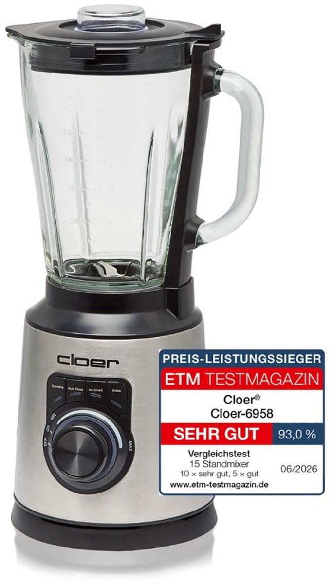 Cloer 6958 Blender- zilver -1,5 l/- 23000 rpm