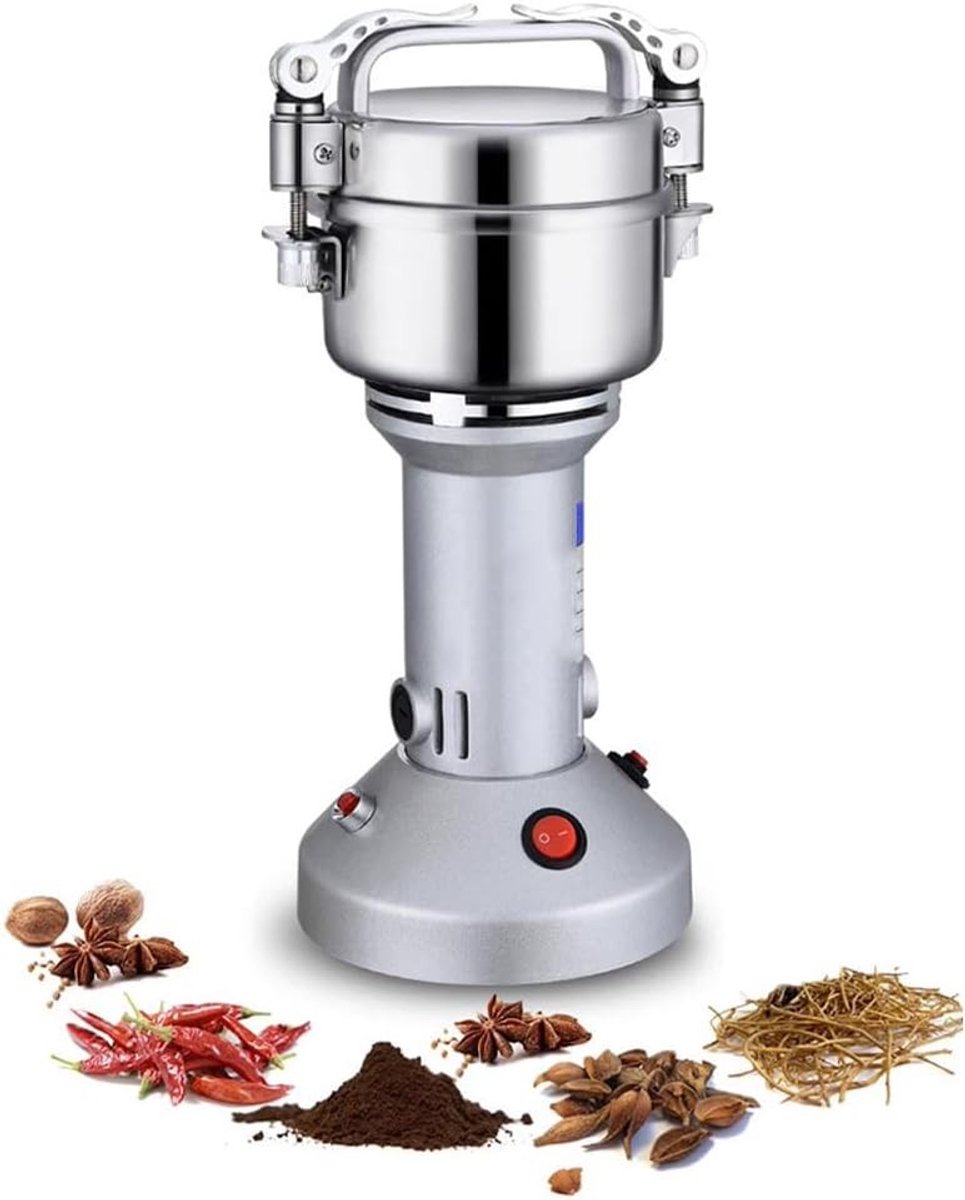 Krachtige Elektrische Graanmaler voor Snelle Maalresultaten, 150 g, 550 W, 27.000 RPM, Ideaal voor Koffie, Specerijen, Noten en Granen