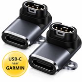 Twenty4seven® Oplader Geschikt voor Garmin Smartwatch - USB-C Adapter 90 Graden Haaks - 2 Stuks - Oplaadkabel Connector Voeding