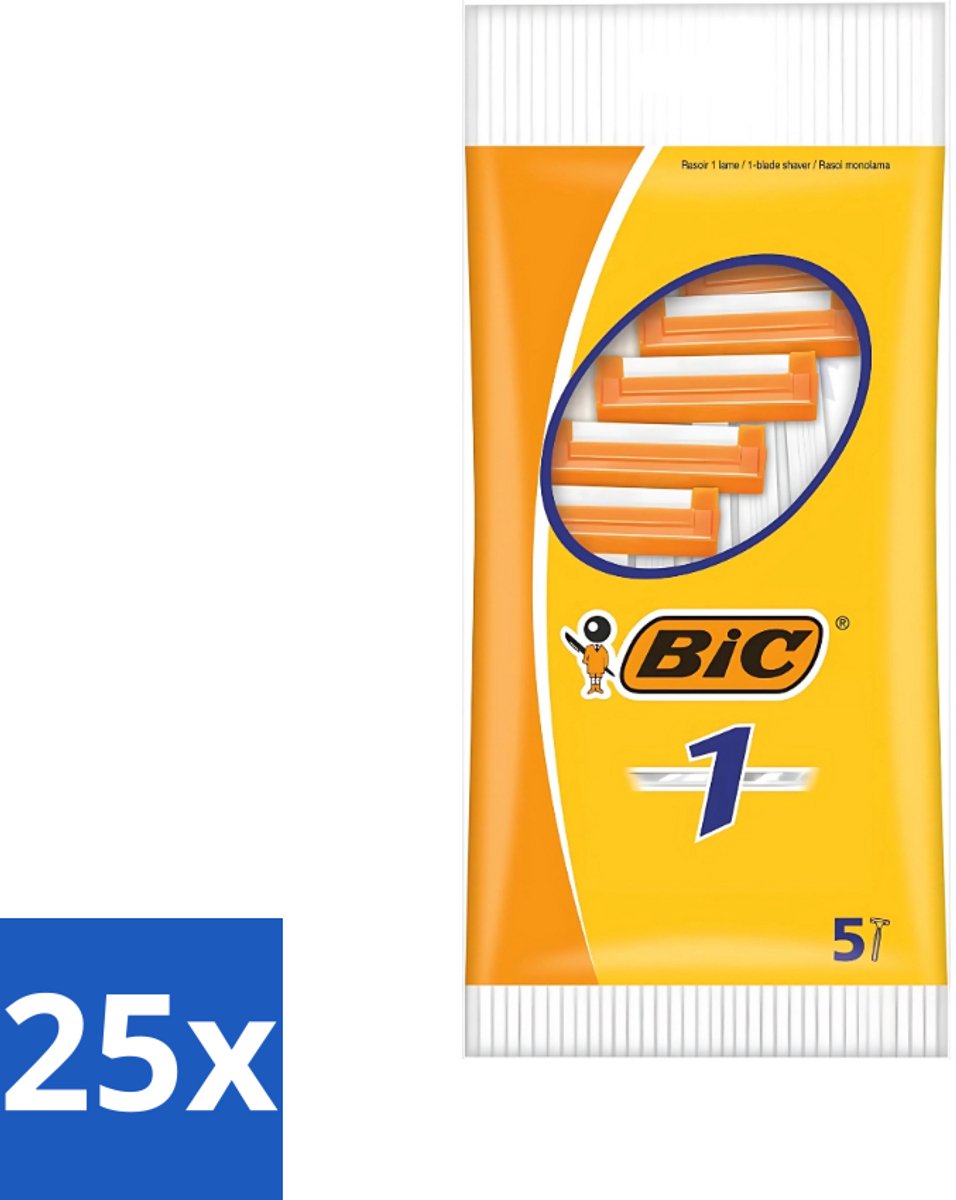 Bic - Scheermesjes - Enkel Mesje - Wegwerpmesjes - 5 Scheermesjes - Bulkverpakking - 25 stuks