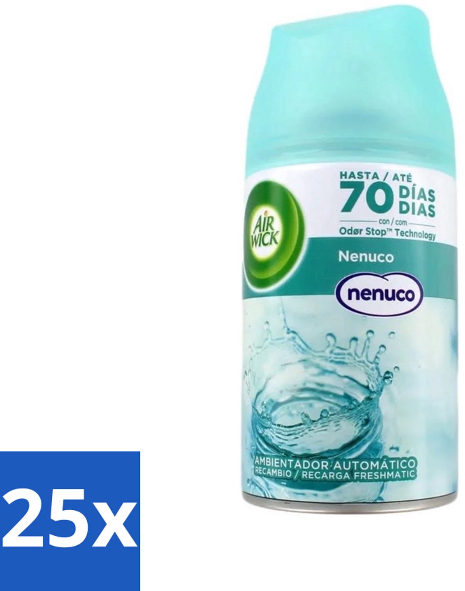 25 x Air Wick - Luchtverfrisser Navulling - Nenuco - Automatische Spray - 250 ml - Luchtverfrisser - Geurverspreiding - Nenuco - Air Wick - Automatische Spray