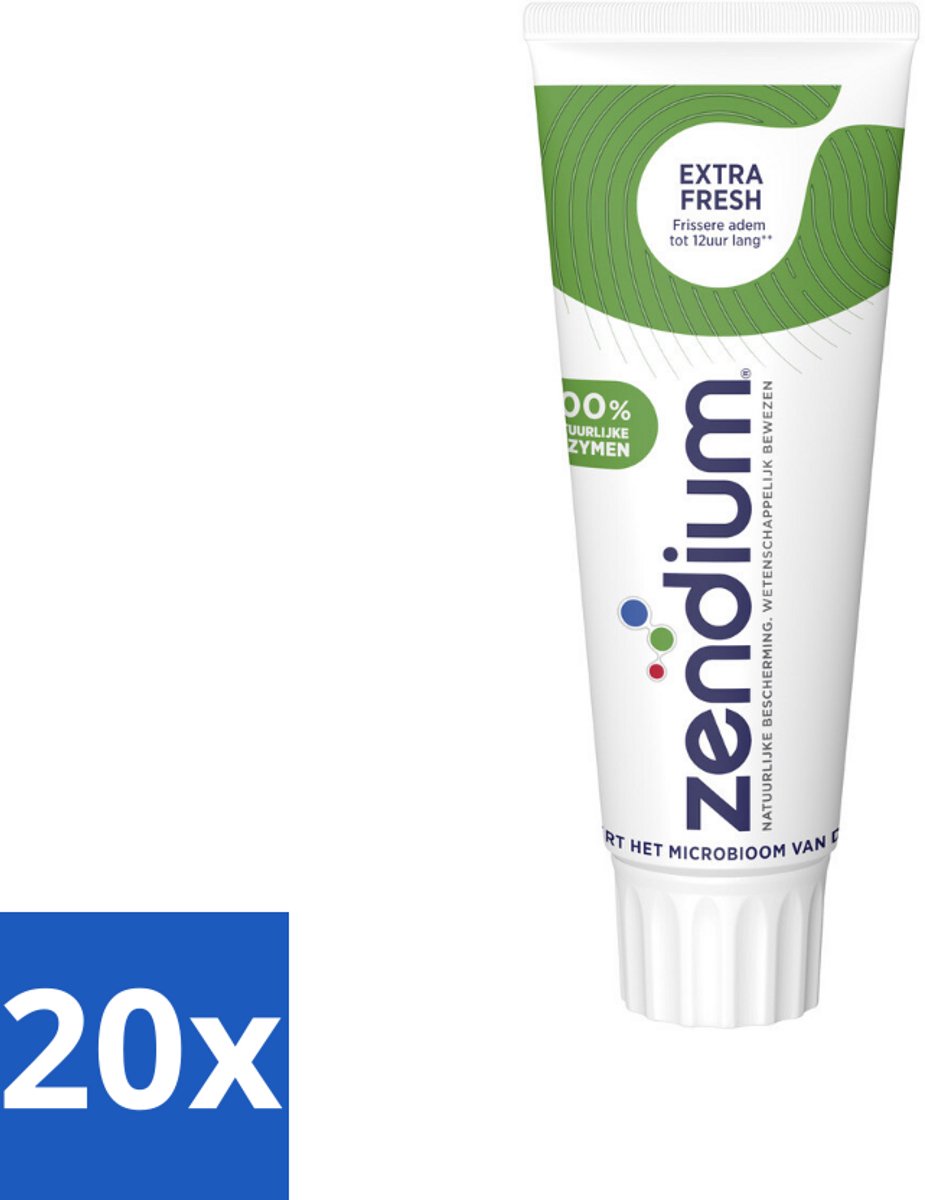 20 x Zendium Tandpasta Extra Fresh 75 ml - Tandpasta - Enzymen - Natuurlijke Tandpasta - Mondgezondheid - Fluoride