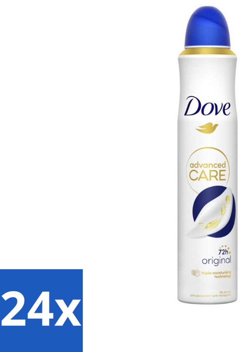 24 x Dove - Deodorant - Spray Advanced Care - Frisse en langdurige bescherming - 200 ml - Dove Anti-Transpirant Spray - Anti-Transpirant Spray - Anti-Transpirant - Zweetvermindering - Geurvermindering