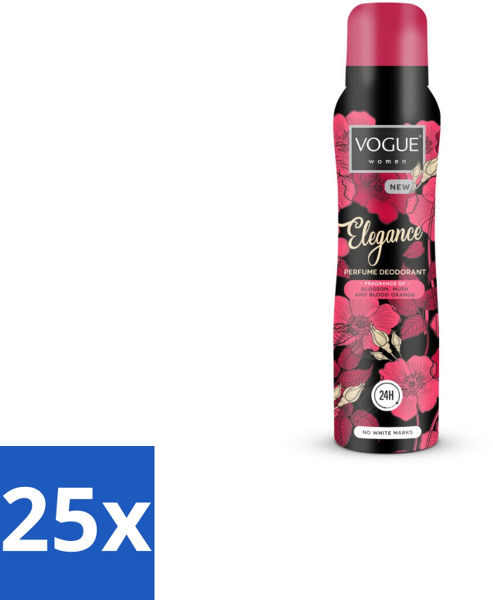 Vogue Elegance Parfum Deodorant 150 ml - Bulkverpakking - 25 stuks