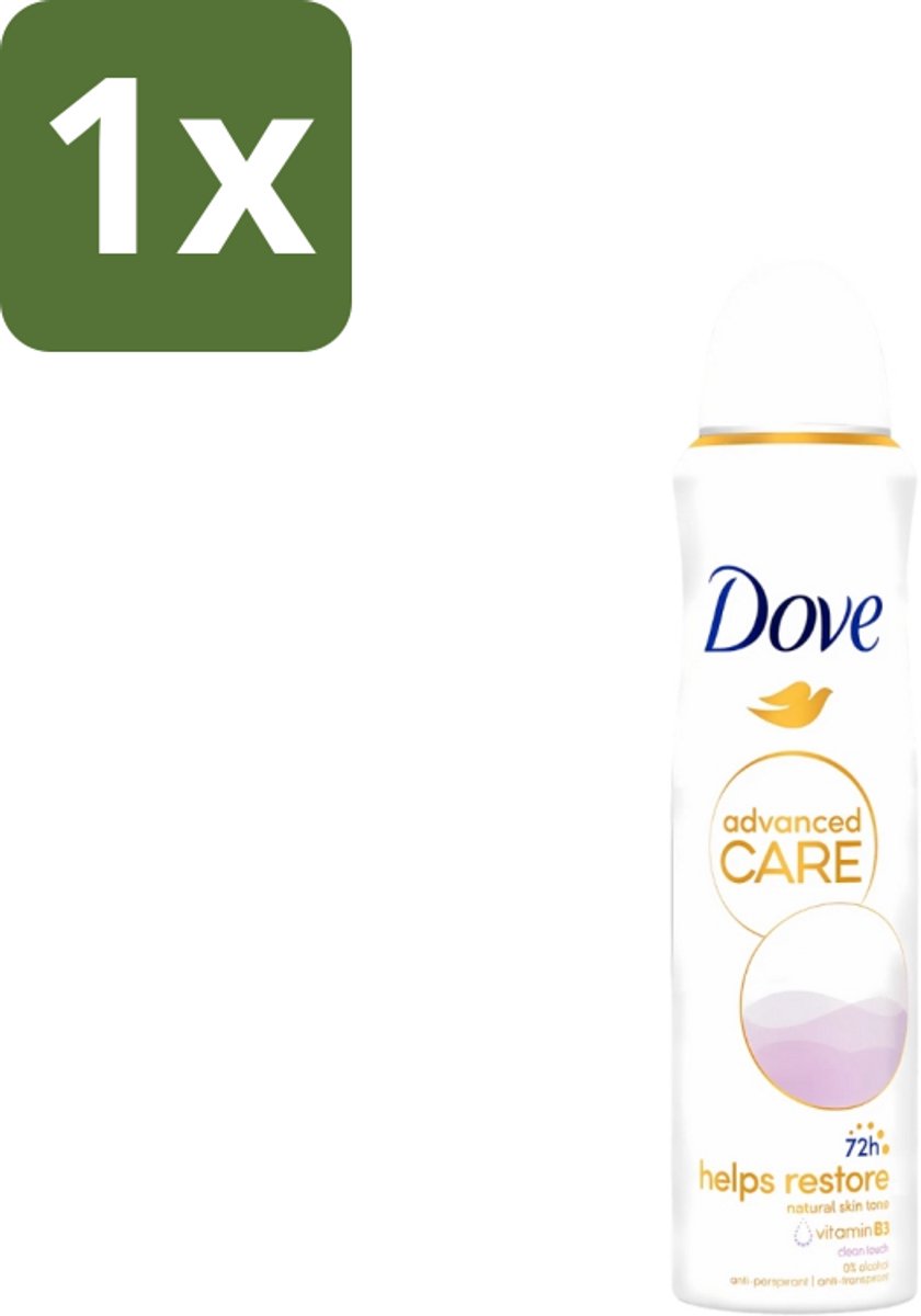 1 x Dove - Deodorant - Spray Clean Touch - Zachte geur en verzorging - 150 ml - Dove Clean Touch - Deodorant Spray - Anti-transpirant - Zweet En Geur - Fris