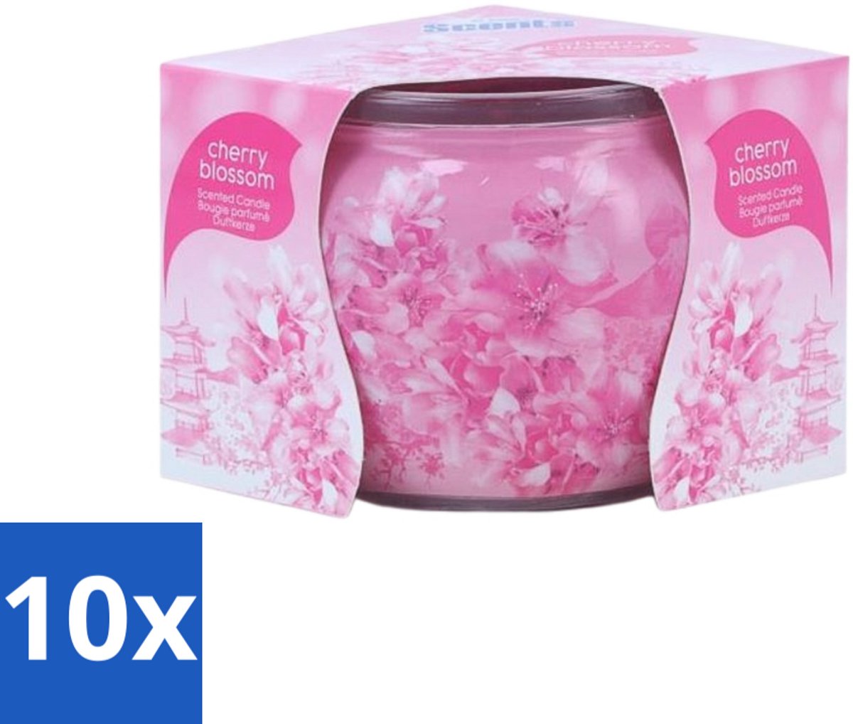 At Home - Scents - Geurkaars - Cherry Blossom - 70 g - Bulkverpakking - 10 stuks