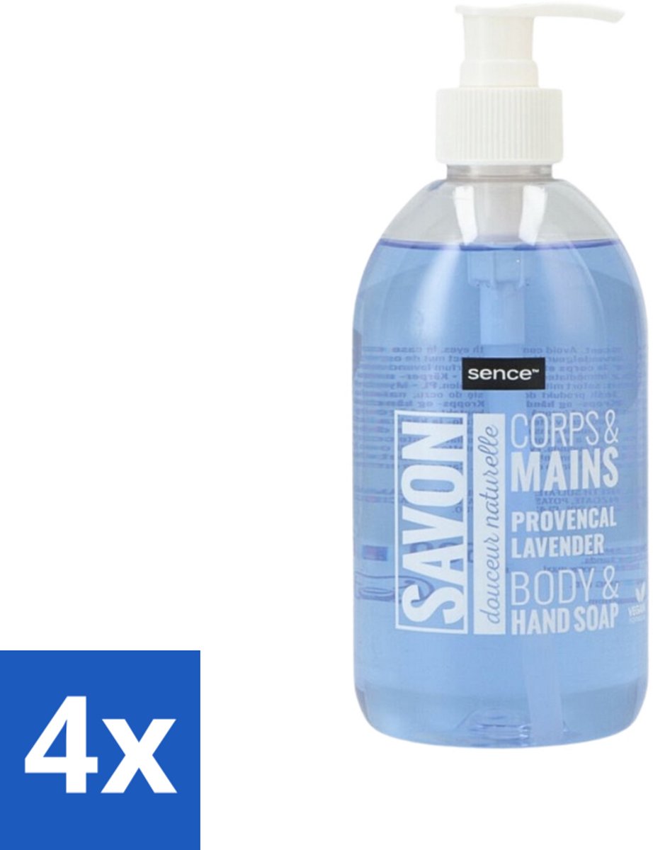 4 x Sence - Provencal Lavendel - Handzeep - Savon - 500 ml - Sence Handzeep - Lavendel Geur - Vloeibare Handzeep - Handzeep Provencal Lavendel - Handzeep 500 Ml