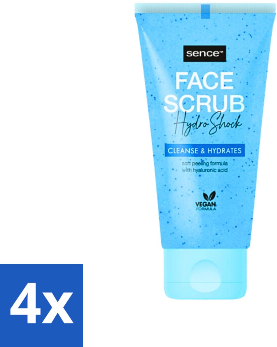 4 x Sence - Alle Huidtypes - Gezichtsscrub - Exfoliërend - 150 ml - Gezichtsscrub - Exfoliëren - Huidverzorging - Huidcellen - Huidtype