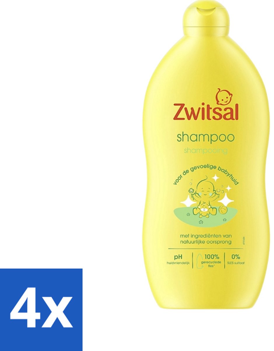 4 x Zwitsal - Shampoo - Mild - Voor Dagelijks Gebruik - 700 ml - Baby Shampoo - Mild Shampoo - Anti-prik Shampoo - Zwitsal Shampoo - Baby Haar Verzorging