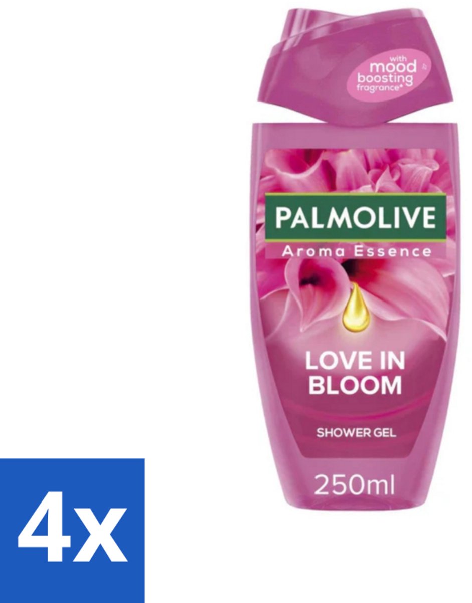 4 x Palmolive - Douchegel - Love in Bloom - Aroma Essence - 250 ml - Douchegel - Geur - Bloemengeur - Verfrissende Geur - Hydraterende Douchegel