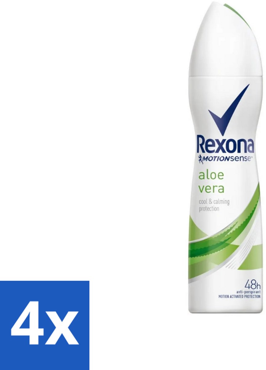4 x Rexona - Fresh Aloe Vera - Deodorant Spray - 150 ml - Deodorant Spray - Aloë Vera - 48 Uur Bescherming - Zweet En Geur - Huid Verzorging